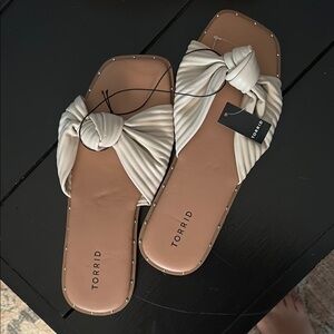 Torrid Women's Cream Knotted Slide Sandals
